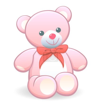 einfache klassische niedliche rosa kuschelige Teddybär