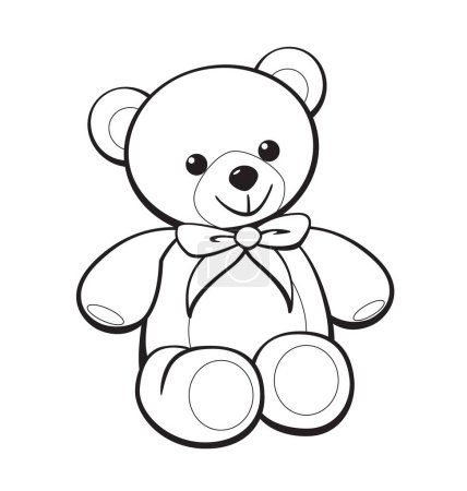 Ilustración de Lindo oso de peluche de dibujos animados para colorear libro imagen - Imagen libre de derechos