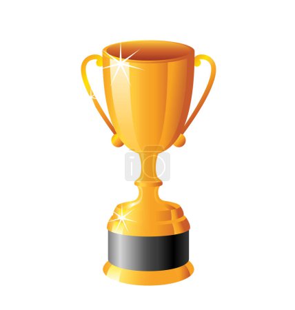 Illustration for Tall gold shiny trophy cup - Royalty Free Image
