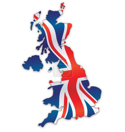 Illustration for United kingdom great britain map with flag - Royalty Free Image