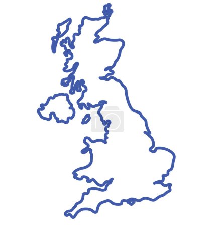 Illustration for England uk united kingdom map outline simplified - Royalty Free Image