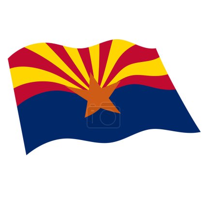 Illustration for Arizona az state flag flying - Royalty Free Image