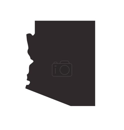 Illustration for Arizona state map silhouette simplified - Royalty Free Image