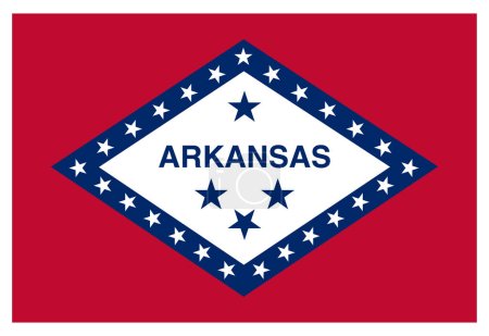 Illustration for Accurate correct arkansas ar state flag - Royalty Free Image