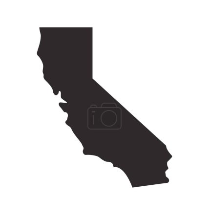 Ilustración de California ca estado mapa forma silueta simplificada - Imagen libre de derechos