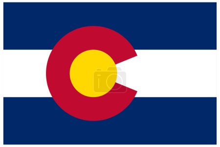 Illustration for Accurate correct colorado co state flag - Royalty Free Image
