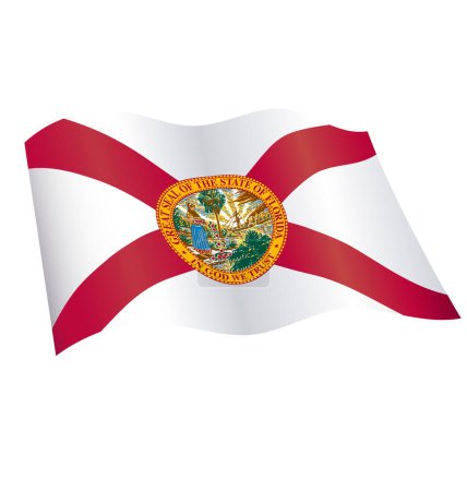 Illustration for Florida fl state flag flying waving - Royalty Free Image