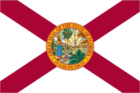 Téléchargez les illustrations : Drapeau exact de l'État de Floride fl - en licence libre de droit