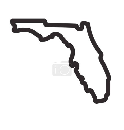 Illustration for Florida fl state map shape outline simplified - Royalty Free Image