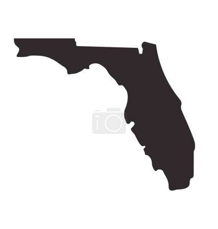 Illustration for Florida fl state map shape simplified silhouette - Royalty Free Image