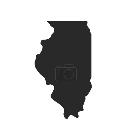 Téléchargez les illustrations : Illinois IL forme d'état silhouette simplifiée - en licence libre de droit