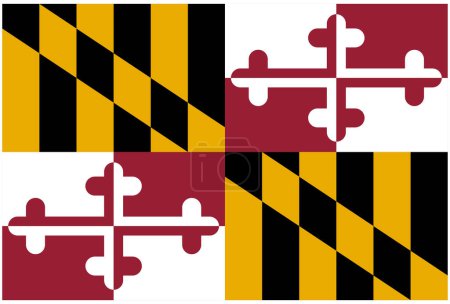 Illustration for Accurate correct maryland md state flag - Royalty Free Image