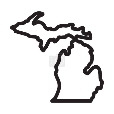 Illustration for Michigan state shape outline simplified - Royalty Free Image