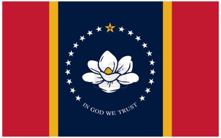 Ilustración de Correcta precisa nueva bandera del estado ms mississippi - Imagen libre de derechos