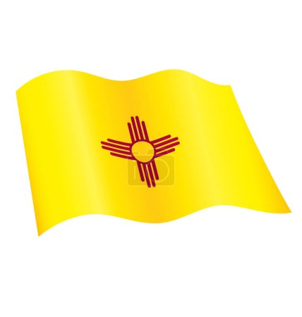 new mexico nm state flag flying waving