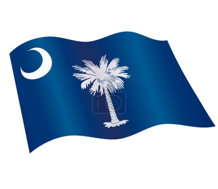 Ilustración de Bandera del estado de Carolina del Sur ondeando - Imagen libre de derechos