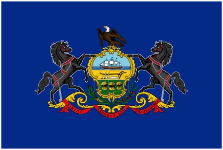 Téléchargez les illustrations : Habilement reconstruit drapeau de l'État de Pennsylvanie - en licence libre de droit
