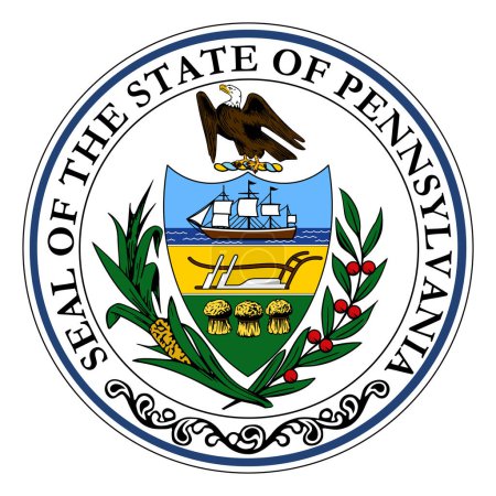 Ilustración de Sello de estado de Pensilvania correcto exacto - Imagen libre de derechos