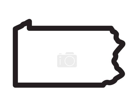 Illustration for Pennsylvania state shape outline simplified - Royalty Free Image