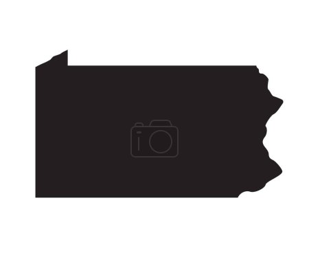 Téléchargez les illustrations : Pennsylvanie silhouette en forme d'État simplifiée - en licence libre de droit
