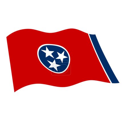 Illustration for Tennessee tn state flag flying waving - Royalty Free Image