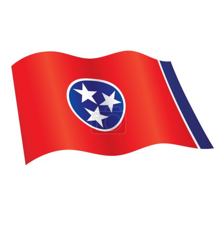 Illustration for Tennessee tn state flag flying waving - Royalty Free Image
