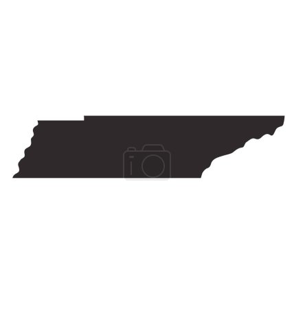 Illustration for Tennessee ts map shape silhouette simplified - Royalty Free Image
