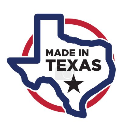 Illustration for Made in texas logo - Royalty Free Image