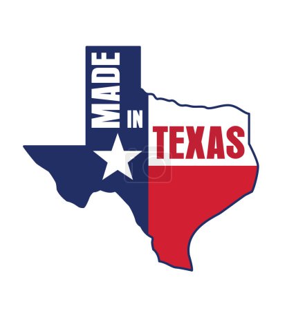 Téléchargez les illustrations : Made in Texas logo - en licence libre de droit