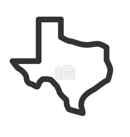 Ilustración de Texas tx mapa de estado esquema simplificado - Imagen libre de derechos