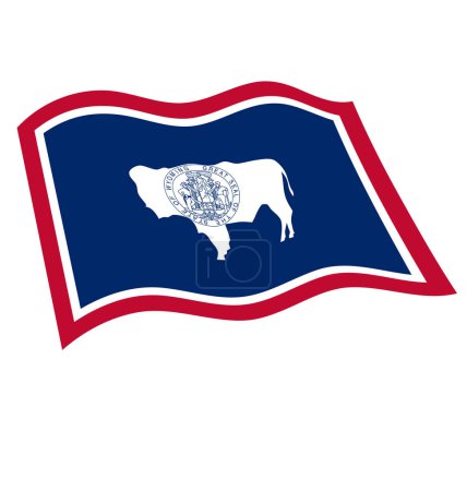 Ilustración de Wyoming wy bandera del estado ondeando - Imagen libre de derechos