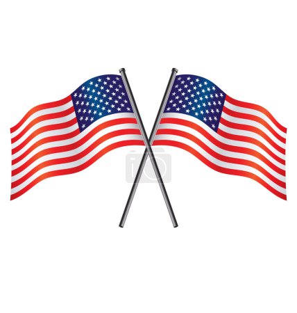 US-Flagge weht an Fahnenmasten