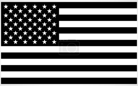 Illustration for Accurate correct USA flag black and white - Royalty Free Image