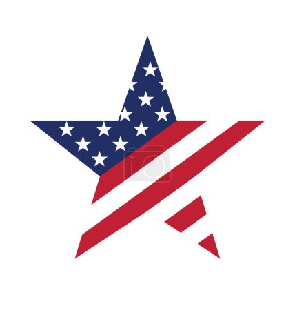 usa american flag star shape icon