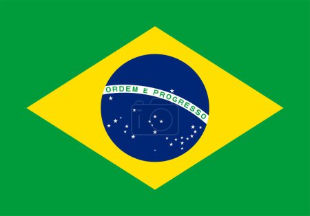 Téléchargez les illustrations : Drapeau correct précis du brésil - en licence libre de droit