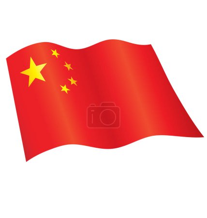 Illustration for Flying waving flag of china - Royalty Free Image