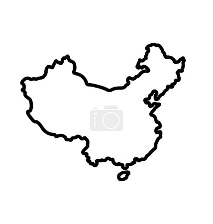 Ilustración de Esquema de china mapa simplificado - Imagen libre de derechos
