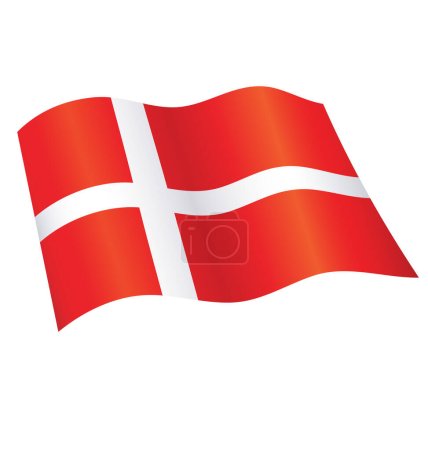 drapeau danois flottant de soie denmark