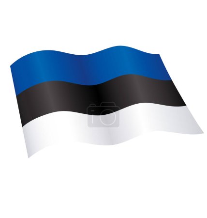 Ilustración de Enarbolando bandera estonia de estonia - Imagen libre de derechos