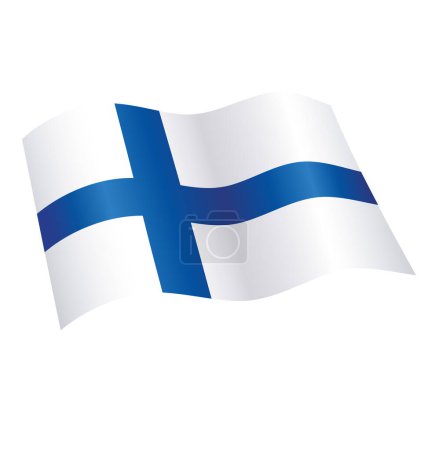 Illustration for Flying finnish flag of finland suomi - Royalty Free Image
