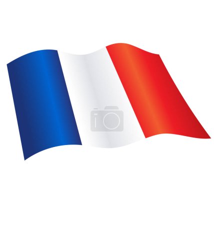 Illustration for Flying flag of france - Royalty Free Image