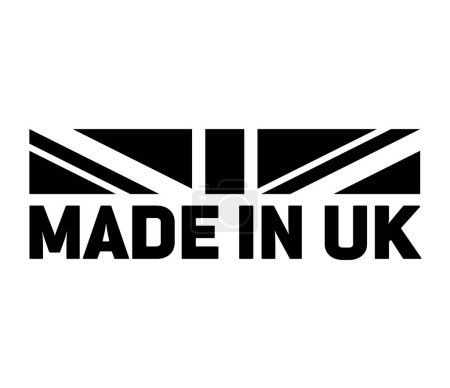 Ilustración de Hecho en Reino Unido unido Reino Unido logo negro blanco - Imagen libre de derechos
