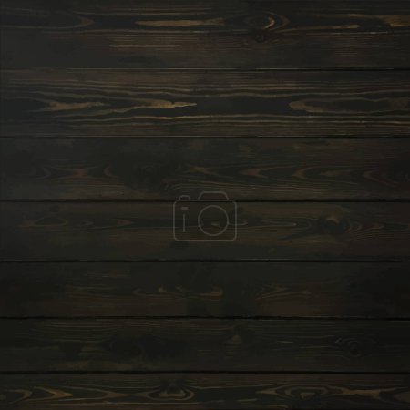 Illustration for Old timber wood wall floor stained black - Royalty Free Image