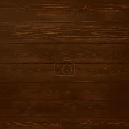 Illustration for Old timber wood wall floor stained brown - Royalty Free Image
