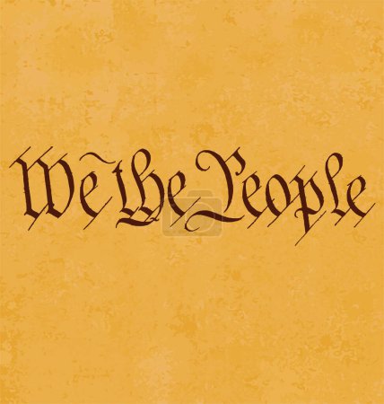 Téléchargez les illustrations : Nous le peuple texte sur l'ancienne constitution en papier - en licence libre de droit
