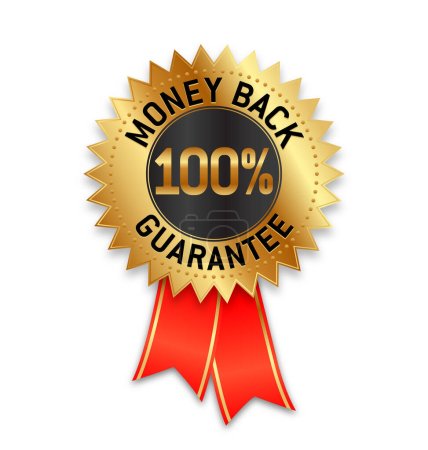 Illustration for 100 per cent money back guarantee seal label - Royalty Free Image