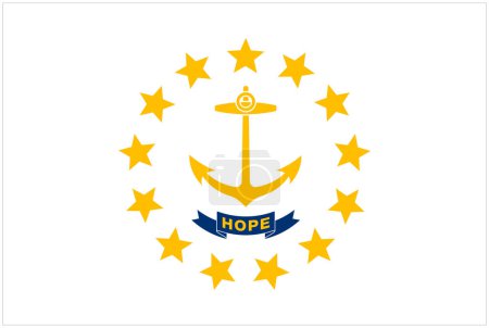 Téléchargez les illustrations : Accurate correct Rhode Island state flag - en licence libre de droit