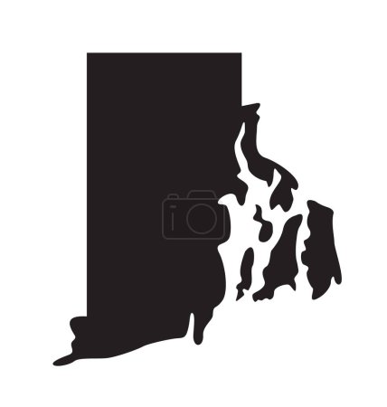 Téléchargez les illustrations : Rhode island ri state map shape simplified - en licence libre de droit