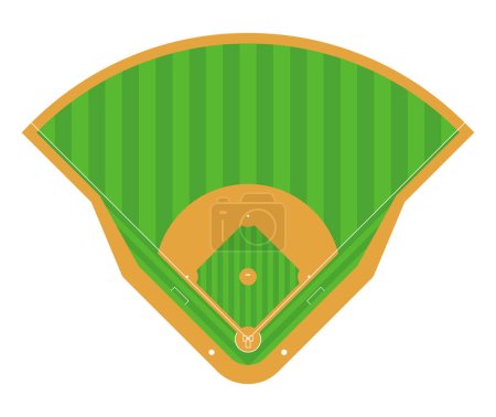 Téléchargez les illustrations : Terrain de baseball classique vue de dessus - en licence libre de droit