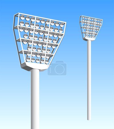 Ilustración de Large outdoor sports stadium lights - Imagen libre de derechos